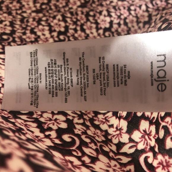 MAJE Floral Puff Sleeve Square Neck Mini Dress 1 - Picture 8 of 11